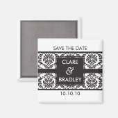 SAVE THE DATE :: magnet :: damask - black マグネット (正面/裏面)