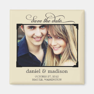 Save The Date Magnet - Tan(日付磁石を保存) マグネット