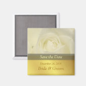 Save the Date Magnet, white rose マグネット (正面/裏面)