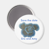 Save the date magnets, Blue Rose Painting マグネット (正面/裏面)