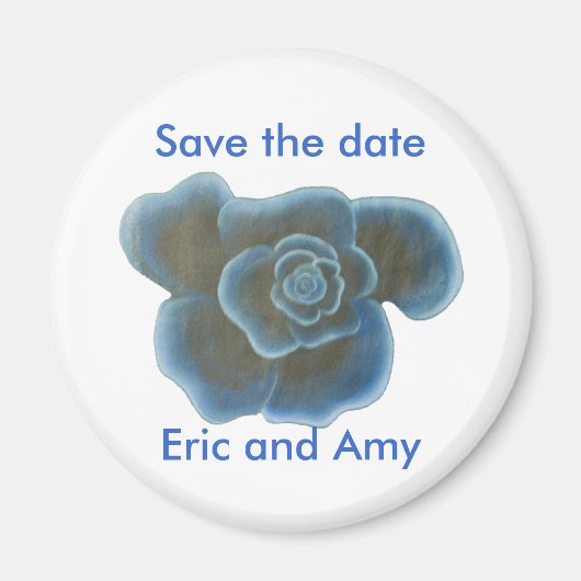 Save the date magnets, Blue Rose Painting マグネット (正面)