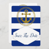 Save the Date maritime Hochzeitseinladung セーブザデート (正面/裏面)