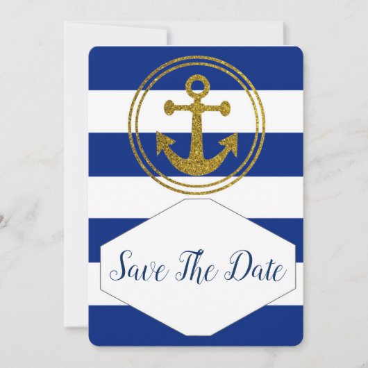 Save the Date maritime Hochzeitseinladung セーブザデート (正面)