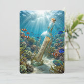 Save The Date Message In a Bottle 案内状 (スタンド正面)