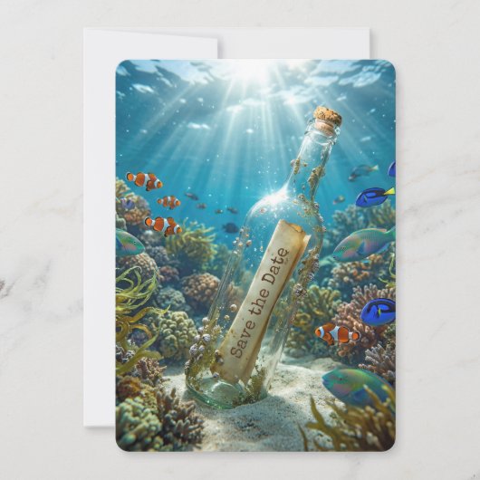 Save The Date Message In a Bottle 案内状 (正面)