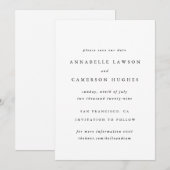 Save the Date | Minimal Simple Elegant Wedding セーブザデート (正面/裏面)