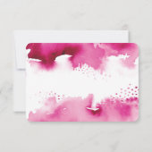 SAVE THE DATE MITZVAH modern dark pink watercolor サンキューカード (裏面)