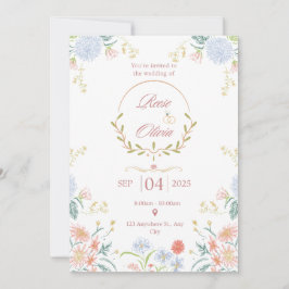 Save The Date Modern Minimal Wedding Design 招待状