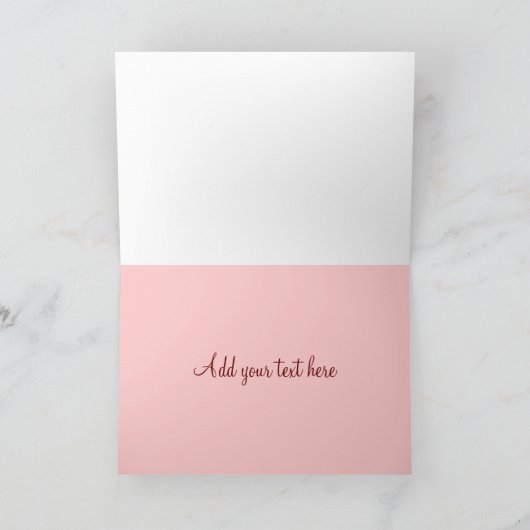 Save the Date Monogram Card Coral Pink 案内状 (内部)