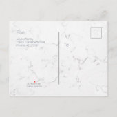 Save The Date, Monogram White & Black Marble, DIY 案内ポストカード (裏面)