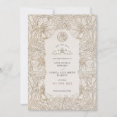 Save the Date Muted White Muslim Islamic Morris 招待状 (正面)