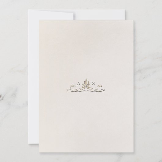 Save the Date Muted White Muslim Islamic Morris 招待状 (裏面)