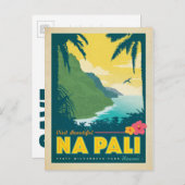 Save the Date - Na Pali, Hawaii 案内ポストカード (正面/裏面)