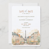 Save The Date Paris France Destination招待状 招待状 (正面)
