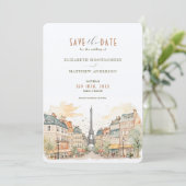 Save The Date Paris France Destination招待状 招待状 (スタンド正面)