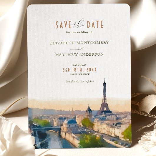 Save The Date Paris France Destination招待状 招待状