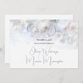 Save the Date | Pastel Peonies Floral  招待状 (正面/裏面)