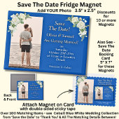 Save The Date, Photo - Blue White Fridge  マグネット