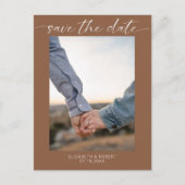 Save the Date Photo Boho シンプルモダン Script 案内ポストカード (正面)