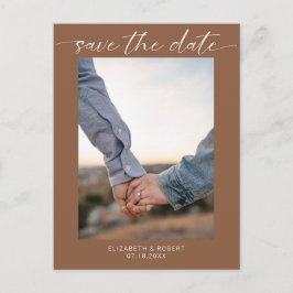Save the Date Photo Boho シンプルモダン Script 案内ポストカード
