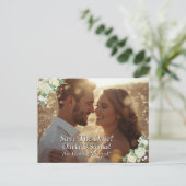 Save The Date, Photo -  Cobalt Blue & White Roses  案内ポストカード (スタンド正面)