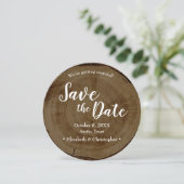 Save the date photo DARK Wood Rustic Wedding  招待状 (スタンド正面)