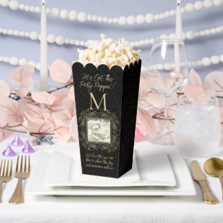 Save the Date Photo Elegant Gold Foil Dots Look フェイバーボックス