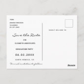 Save the Date photo gradation party black 2025 ポストカード (裏面)