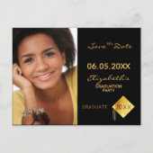 Save the Date photo gradation party black 2025 ポストカード (正面)