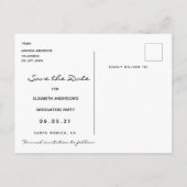 Save the Date photo gradation party black 2025 ポストカード (裏面)