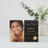 Save the Date photo gradation party black 2025 ポストカード (スタンド正面)