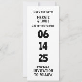 Save The Date Photo Invitation 招待状 (裏面)