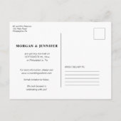 Save the Date Photo Lavenderタイポグラフィ 案内ポストカード (裏面)