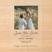 Save the Date Photo Minimalist Whimsical アクリル招待状 (正面)