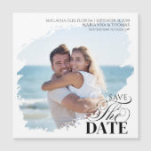 Save the Date Photo Modern Wedding Magnetic (正面)