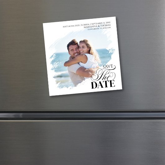 Save the Date Photo Modern Wedding Magnetic