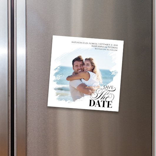 Save the Date Photo Modern Wedding Magnetic