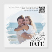 Save the Date Photo Modern Wedding Magnetic (正面)