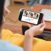 Save the Date Photo Scriptタイポグラフィ エレガント セーブザデート