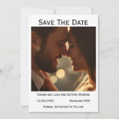 Save the Date Photo Wedding Card | Personalised  (正面)