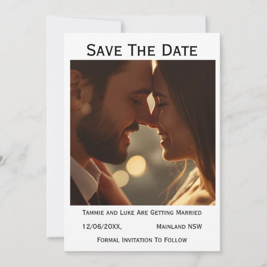 Save the Date Photo Wedding Card | Personalised  (正面)