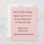 Save The Date Pink and Gold Card 招待状 (裏面)