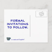 Save the date postcards, blue rose, add photo 案内ポストカード (裏面)
