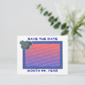 Save the date postcards, blue rose, add photo 案内ポストカード (スタンド正面)