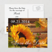 Save the Date Postcards, Country秋ひまわり 案内ポストカード (正面/裏面)