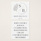 Save the Date Profile Card Elegant Wedding card (正面&裏面)