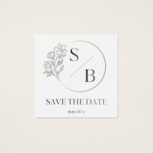 Save the Date Profile Card Elegant Wedding card (正面)