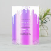 Save The Date Purpleグリッタードリップシルバー 箔シーズンカード (立ち正面)