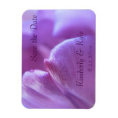 Save the Date Purple Tulip Petal Flexible Magnet マグネット (縦)