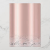 Save The Date Rosegold Glitter Drips Pink 箔シーズンカード (裏面)